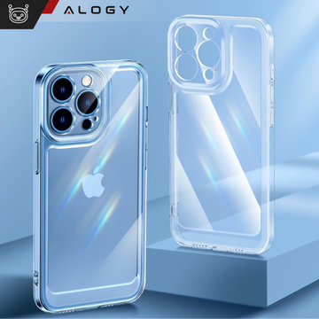 Hülle für iPhone 15 Pro Gehäuse Case Silikon Transparent Kameraschutz Objektivschutz Alogy Slim