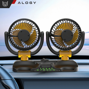 Doppelter Autolüfter für das Cockpit, verstellbar, geräuschlos, für den Zigarettenanzünder für Alogy Car 12V Black