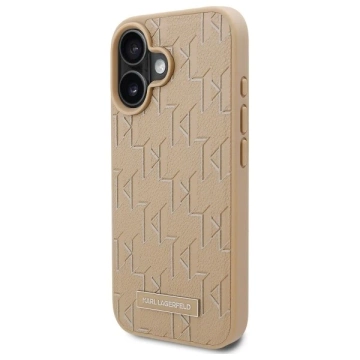 Karl Lagerfeld Hülle für iPhone 16 6,1" Beige Hardcase Hot Stamp Magsafe
