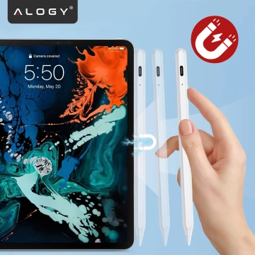Alogy Magnetischer Stylus-Stift, Notiz- und Skizzenstift für Apple iPad Pro/Air/Mini, Weiß