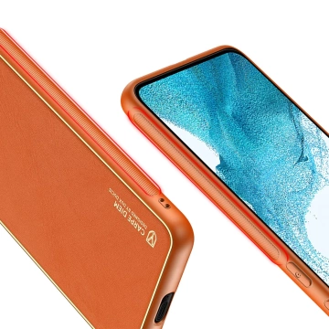 Dux Ducis Yolo elegante Hülle aus ökologischem Leder für Samsung Galaxy S22 (S22 Plus) orange