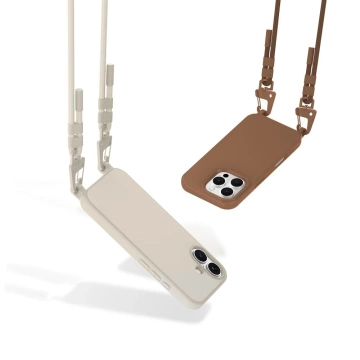 Etui für iPhone 16 Pro Max Tech-Protect Magnecklace MagSafe Latte