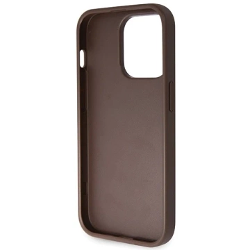 Etui Guess GUHCP15LP4TDSCPW für iPhone 15 Pro 6,1" braun/braun Hardcase Crossbody 4G Metal Logo