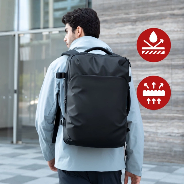 Plecak Podróżny z Przegrodą na Laptopa 17.3" Mark Ryden, Uniwersalny i Wszechstronny, Wodoodporny Bagaż Podręczny do Samolotu z Portem USB, 28L (49×33×12 cm) – Czarny