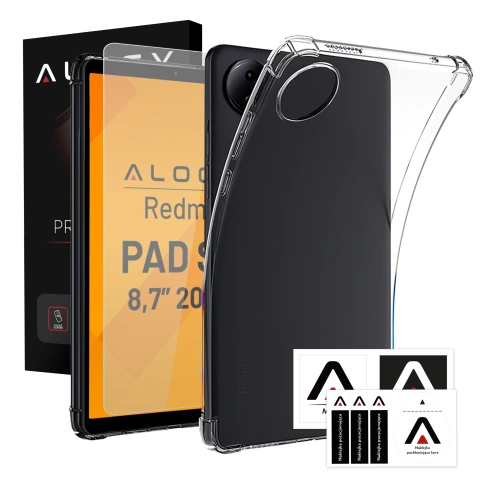 Etui do Redmi Pad SE 8.7" Przezroczyste, Ochronne, Hybrydowe, Wzmocnione Narożniki, Smukłe i Lekkie, Alogy FlexiShield™ + SZKŁO HARTOWANE