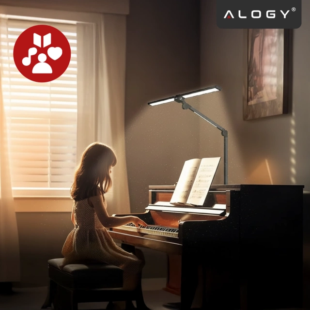 Lampa Biurkowa LED do Monitora ze Składaną Konstrukcją, z potrójnym oświetleniem, Regulowaną Jasnością, z Mocowaniem do Blatu, Ochrona Oczu, Alogy SmartDesk™ – Czarna
