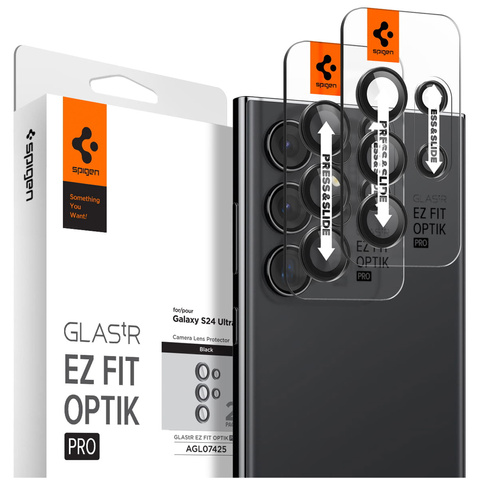 Spigen Optik.tR „EZ Fit“ Kameraschutz 2er-Pack für Samsung Galaxy S24 Ultra Schwarz