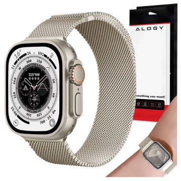 Alogy Stahlarmband für Apple Watch 42/44/45/49 mm Edelstahl Moonlight