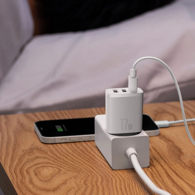 Ładowarka sieciowa Baseus Compact Quick Charger 3x USB 17W do telefonu tabletu słuchawek Biała