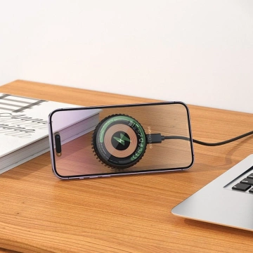 Hoco 2in1 15W Qi MagSafe Induktives Ladegerät mit Lüfter – Schwarz