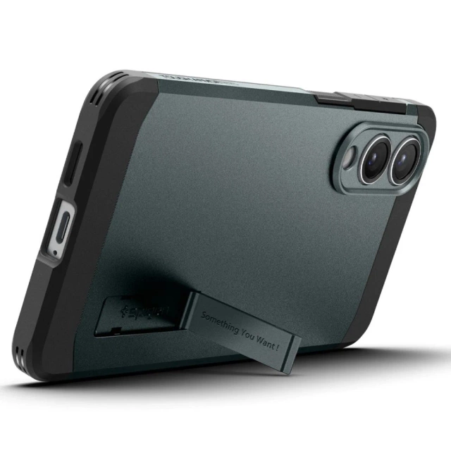 Etui do Samsung Galaxy S25 Edge Spigen Tough Armor Mag Zielono-Czarne
