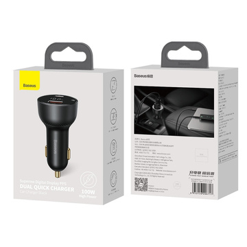 Baseus Superme schnelles Autoladegerät USB USB Typ C 100W PPS QC PD Schwarz