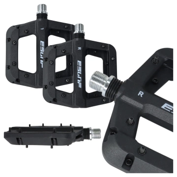 Plattform-Fahrradpedale für MTB-Fahrräder, Aluminium 9/16" Schwarzes Aluminium-Set [2 Stk.]