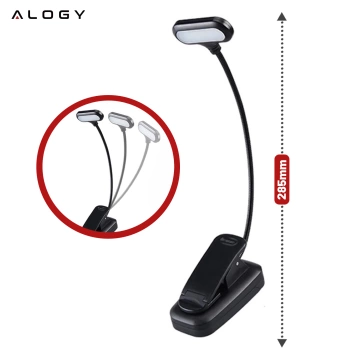 Alogy LED-Ansteck-Schreibtischlampe, kabellos, zum Lesen, Schwarz
