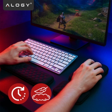 Alogy ErgoSupport™ Ergonomisches Tastatur- und Maus-Set aus Memory-Schaum, rutschfest und atmungsaktiv, Schwarz