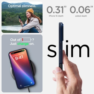 Spigen Thin Fit Mag MagSafe Hülle für iPhone 16 Marineblau