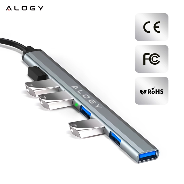 Hub 7w1 USB-C z USB 3.0 do 7x USB-A (1x3.0 + 6x2.0) – Alogy MultiHub™ Do Notebooka Laptopa