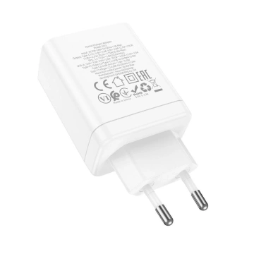 HOCO 2 x Typ C USB A PD QC3.0 3A 35W Wandladegerät Weiß