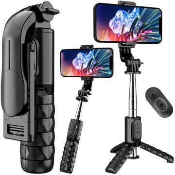 Selfie stick statyw kijek Bluetooth Alogy Tripod uchwyt do telefonu Czarny