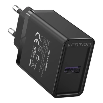 Vention FACB0-EU USB 22,5 W QC 3.0 Wandladegerät Schwarz