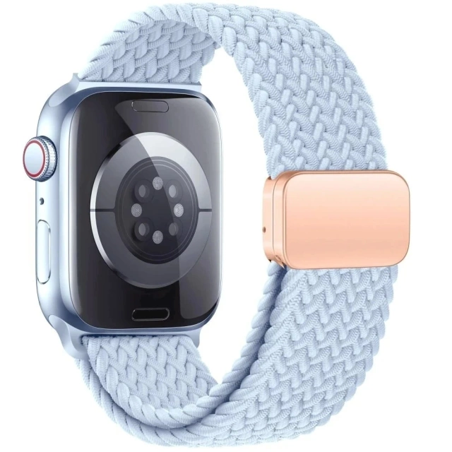 Pasek nylonowy do Apple Watch 4 / 5 / 6 / 7 / 8 / 9 / SE (38 / 40 / 41 mm) NylonMag Baby Blue