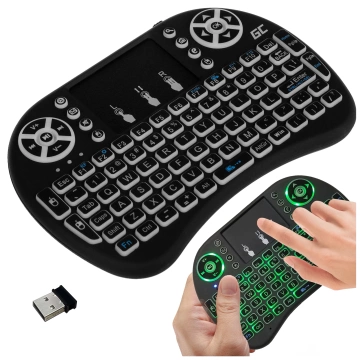 Drahtlose Mini-Tastatur Alogy 3-farbiges Touchpad mit Hintergrundbeleuchtung