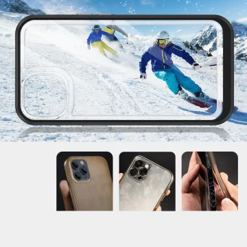 Klare 3in1 Hülle für iPhone 13 Case Gel Cover mit Rahmen schwarz