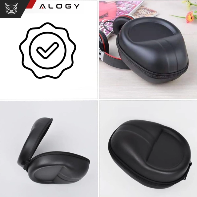 Etui ochronne na słuchawki do JBL TUNE 720BT 760NC 770NC Alogy Hard Case obudowa ochronna na zamek 23x18x11cm Czarne