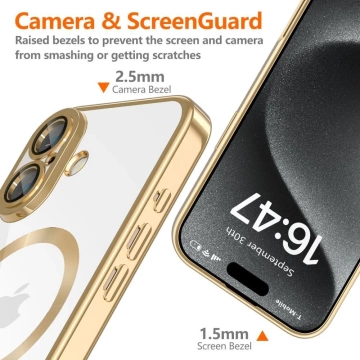 Etui für iPhone 16e Tech-Protect MagFlex MagSafe Shiny Gold