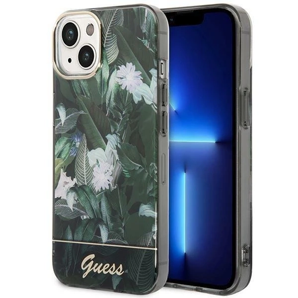 Etui Guess GUHCP14SHGJGHA do Apple iPhone 14 6,1" zielony/green hardcase Jungle Collection