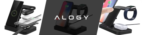 Qi 15W induktives Ladegerät für iPhone Apple AirPods kabellose 2in1 Dockingstation Schwarz