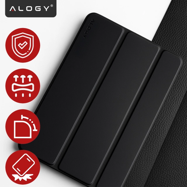 Etui do Apple iPad 9.7 2017 / 2018 Alogy SmartShell™ Smart Case z Funkcją Podstawki, Miękka Obudowa z TPU, Magnetyczne Zamknięcie Czarne