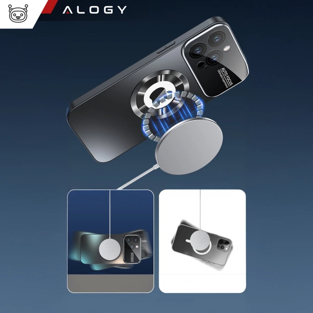 Etui do Apple iPhone 16 Pro Max obudowa Alogy MagSafe LuxeShield™ Case z ochroną obiektywów do MagSafe Graphite Black + szkło hartowane