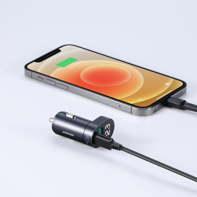 Ładowarka samochodowa Joyroom C-A17 USB + USB-C 42.5W QC PD AFC SCP Dark Blue