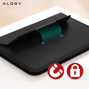 Torba na laptopa Alogy FlexCase Pro wielofunkcyjna rozkładana z podstawką i podkładką na myszkę do Macbooka 15 / 15.6 / 16.1" Czarna