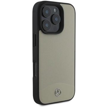 Etui Mercedes für iPhone 16 Pro Max 6,9" Beżowy Hardcase MB Strukturiertes und schlichtes Leder MagSafe