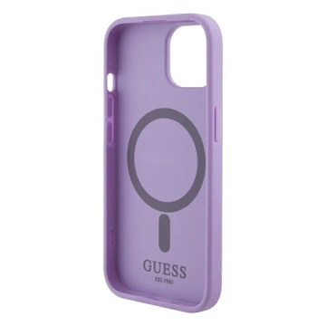 Etui Guess GUHMP15SPSAHMCU für iPhone 15 6,1" fioletowy/lila Hardcase Saffiano MagSafe