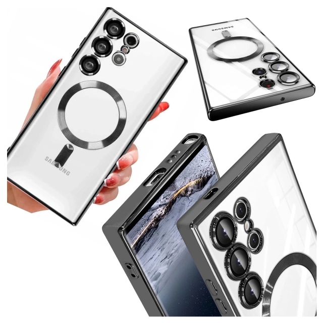 Etui do Samsung Galaxy S25 Ultra Alogy LuxeShield™️ Glamour Luxury Ring obudowa z osłoną aparatów Czarne