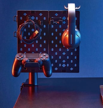 Lochplatte Schreibtischorganizer für Tischständer für Kopfhörer GamePad-Kabel Schwarz