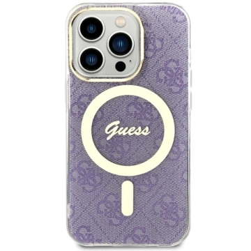 Guess GUHMP14LH4STU Handyhülle für Apple iPhone 14 Pro 6,1" lila/lila Hardcase 4G MagSafe