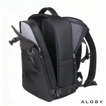 Alogy Unisex Schwarz Herren Damen Reise-Laptop-Rucksack für Koffer Gepäck für Flugzeug Arbeit Schule 45x30x20cm