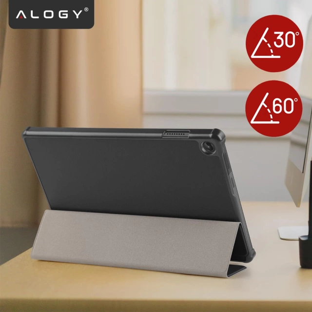 Etui do Lenovo Tab 10.1 TB-311, Smukłe Ochronne z Klapką, Składana Okładka Slim, Alogy BookGuard™ – Czarne + SZKŁO HARTOWANE