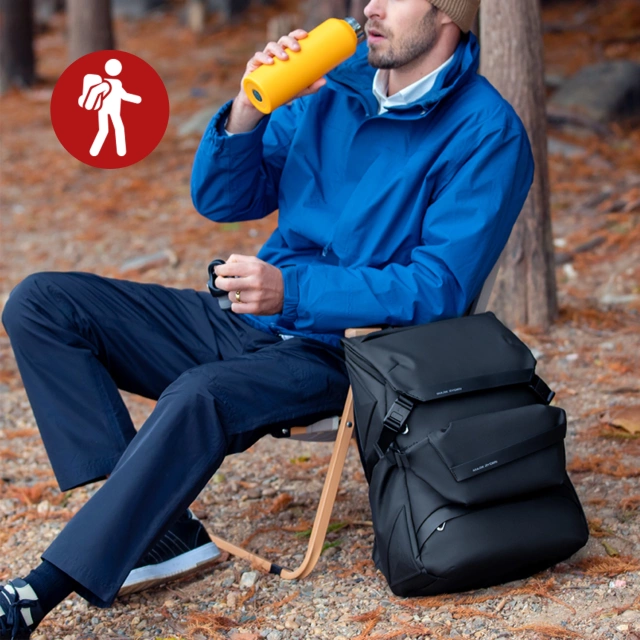 Plecak z Odpinaną Nerką 2w1 Mark Ryden, Bagaż Podręczny, Bezpłatny, Wodoodporny 18L, Z Kieszenią na Laptopa 15.6", Saszetka, Miejski, Podróżny 40x30x14 cm – Czarny