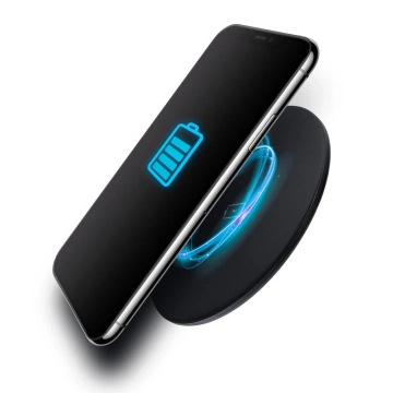 Forcell Qi 15W Quick Charge USB-C Induktives Ladegerät Slim Schwarz