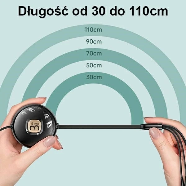 USAMS Kabel U69 3w1 1m zielony/green (lightning/microUSB/USB-C)