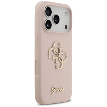 Etui Guess do iPhone 17 Pro Silicone Big 4G Script Pink