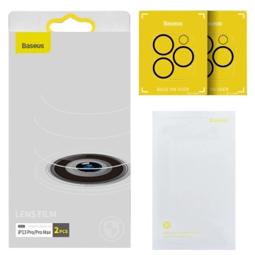 Baseus 2x Panzerglas 0,3 mm für die gesamte Kameralinse iPhone 13 Pro Max / iPhone 13 Pro (SGQK000102)
