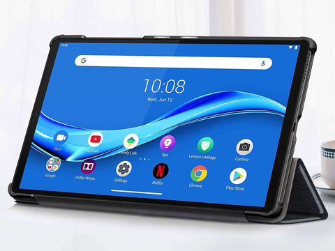 Etui Alogy Book Cover do Lenovo M10 Gen 2 TB-X306 Czarny + Szkło