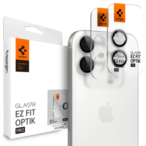 Osłona Aparatu Spigen Optik Pro Glas.TR EZ Fit iPhone 16/17 Silver 2-Pack