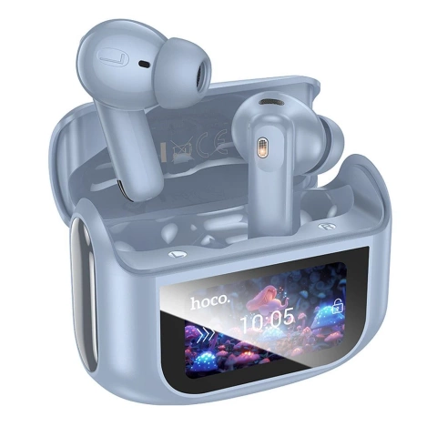Słuchawki TWS Hoco EQ21 ANC ENC Bluetooth 5.4 LED Niebieskie